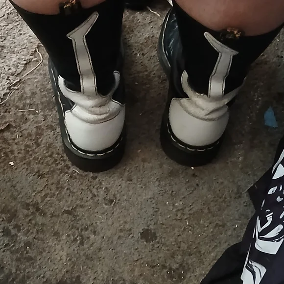 Dr. Martens Black Boots with Brown Sole - Picture 3 of 4